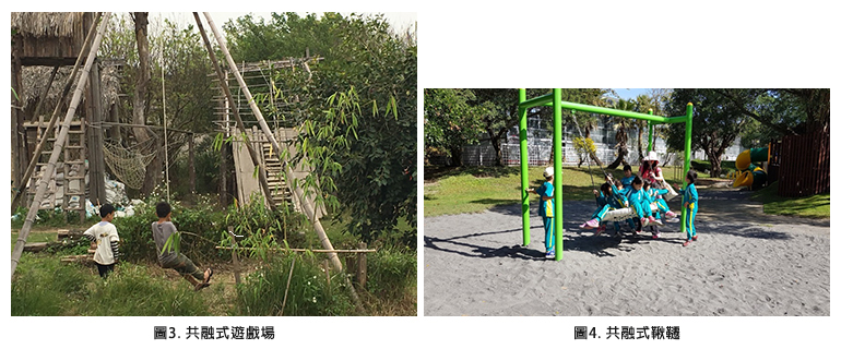 圖3. 共融式遊戲場；圖4. 共融式鞦韆